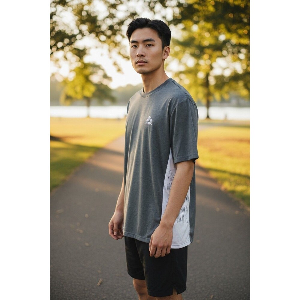 RBX Grey White  Short Sleeve Crew Neck T-Shirt Men's Size L
